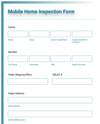 Mobile Home Inspection Form