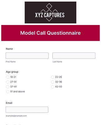 Form Templates: Model Call Questionnaire