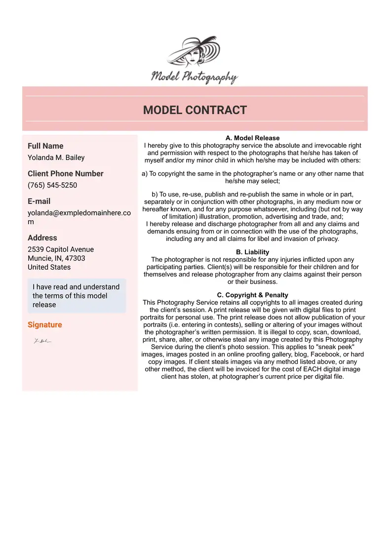 Model Contract