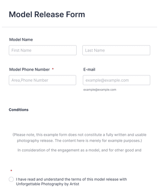 Model Release Form Template