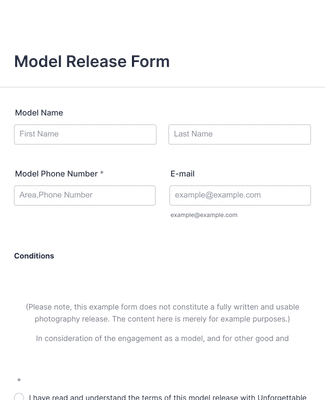 Form Templates: Model Release Form