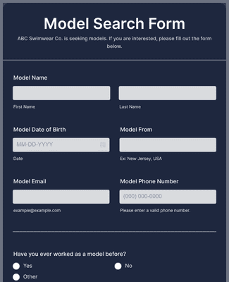Form Templates: Model Search Form