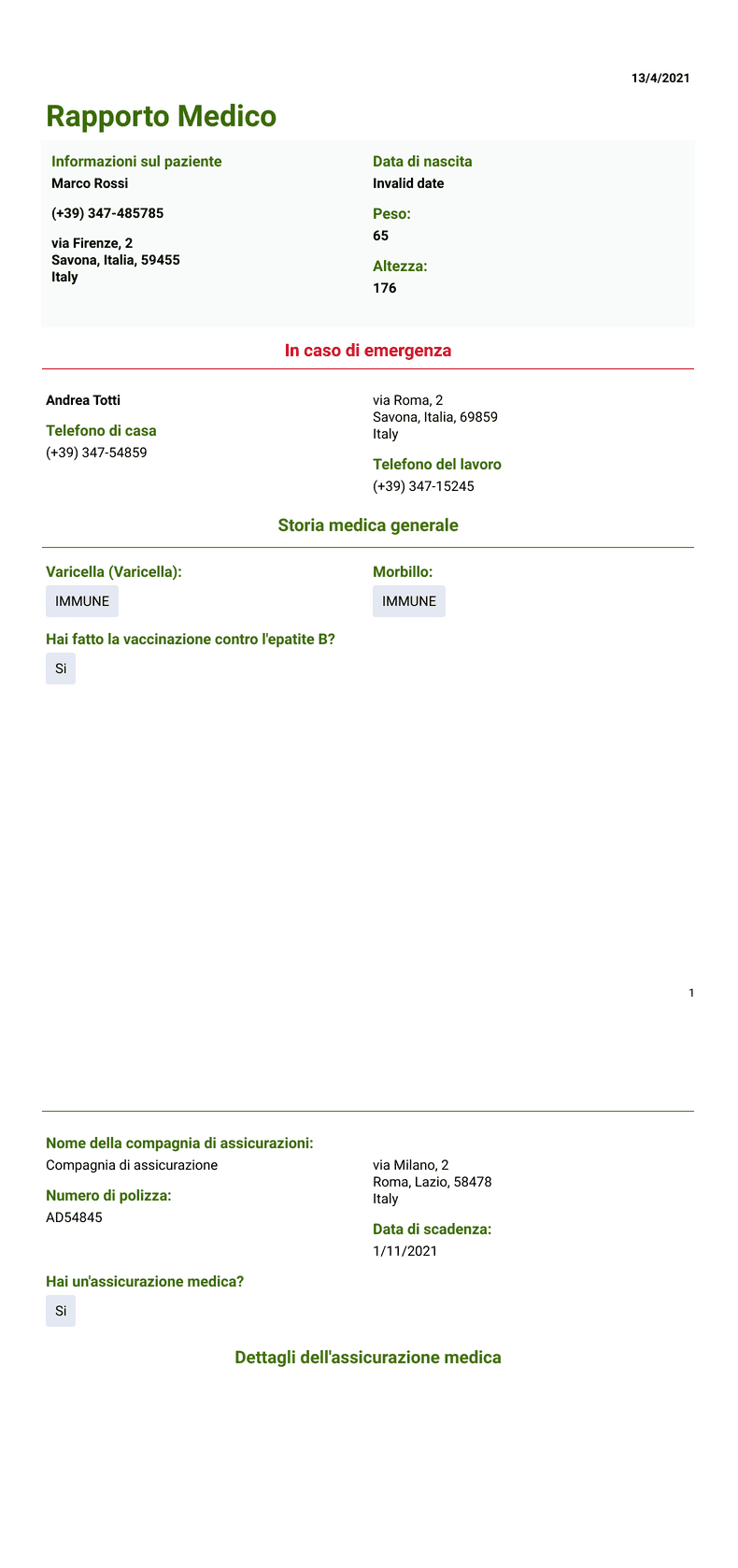 Modello lettera dimissioni ospedaliere