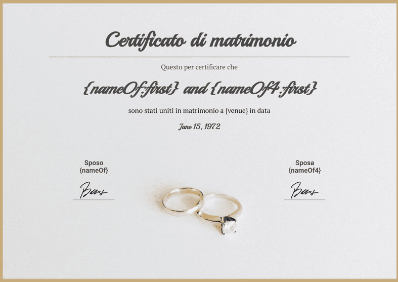 PDF Templates: Modello di certificato di matrimonio gratuito