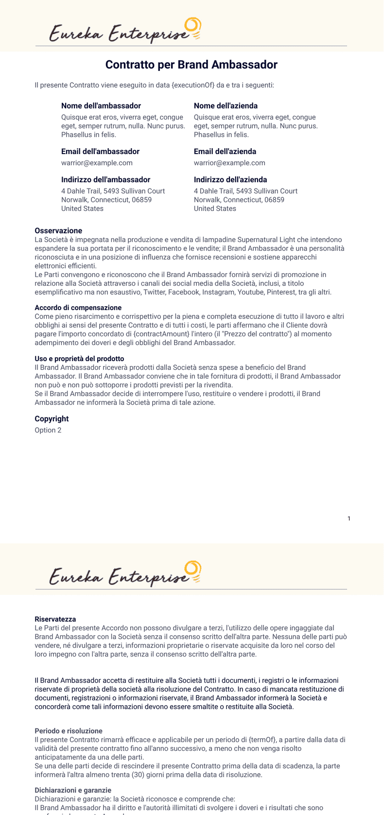 Modulo di accordo di pagamento - Template PDF | Jotform