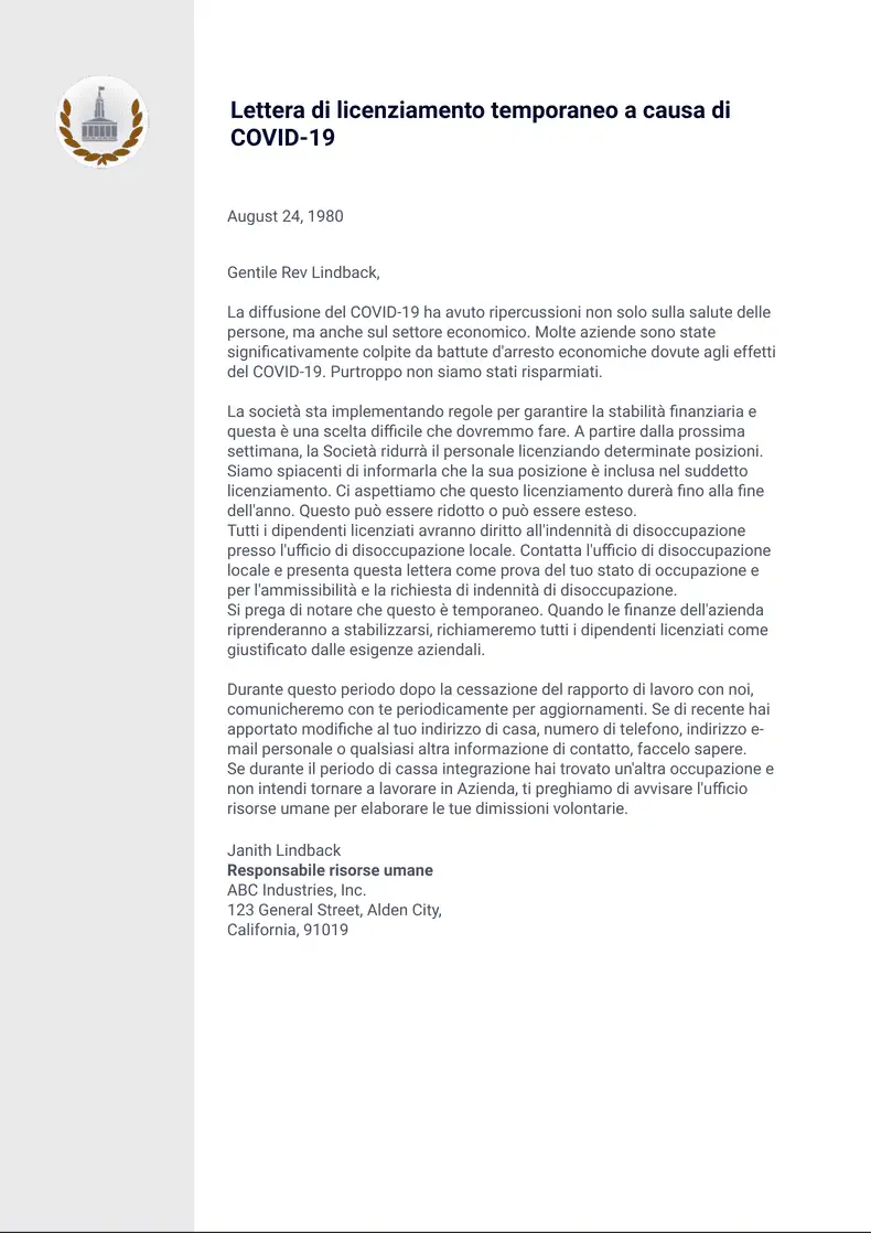Come impostare una lettera di dimissioni