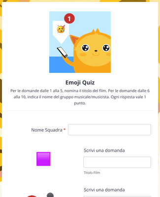 Form Templates: Modello Di Quiz Sulle Emoji