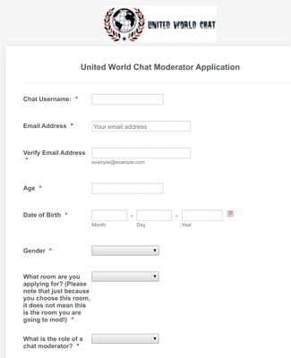 Moderator Application Form Example Application Cloud Form Template | Jotform