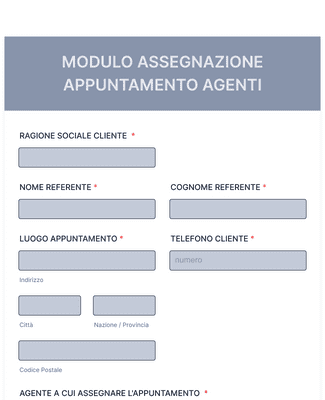 Form Templates: MODULO ASSEGNAZIONE APPUNTAMENTI GO ON