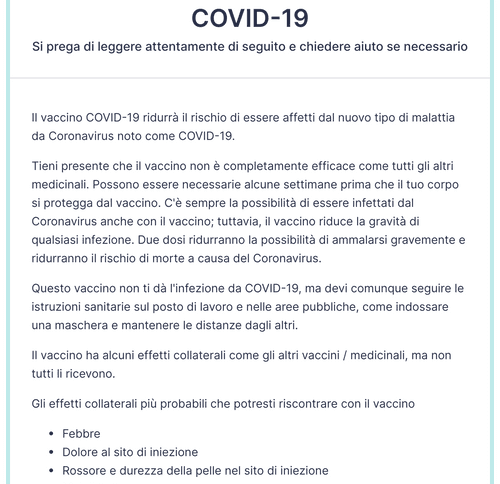 Modulo Di Consenso Al Vaccino COVID-19 Template Modulo | Jotform