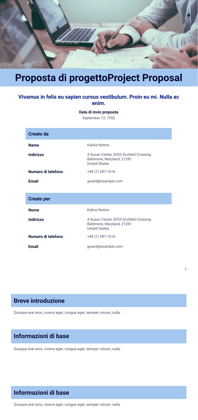 Modulo di proposta del progetto - Template PDF | Jotform