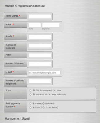 Form Templates: Modulo Di Registrazione Account