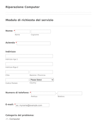 Form Templates: Modulo Di Richiesta Del Servizio IT