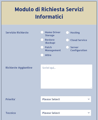 Form Templates: Modulo Di Richiesta Servizi Informatici