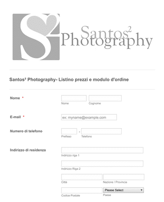 Form Templates: Modulo d'ordine servizio fotografico
