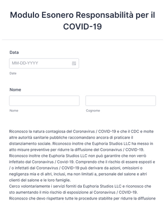 Form Templates: Modulo Esonero Responsabilità per il COVID 19