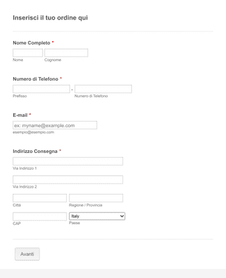 Form Templates: Modulo Ordine Semplice Personalizzato