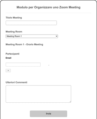 Form Templates: Modulo Organizza Zoom Meeting 