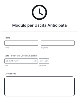 Modulo Per Uscita Anticipata Template Modulo | Jotform