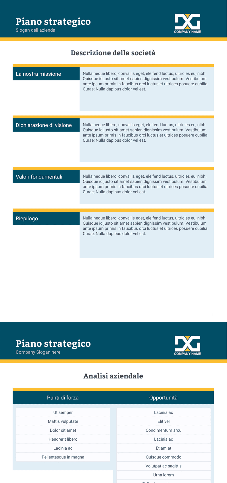 PDF Templates: Modulo piano strategico