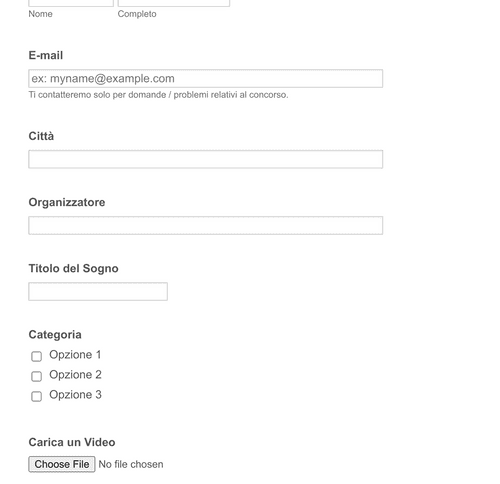 Form Templates: Modulo Registrazione Concorso