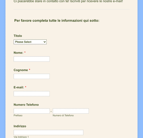 Form Templates: Modulo Registrazione Email