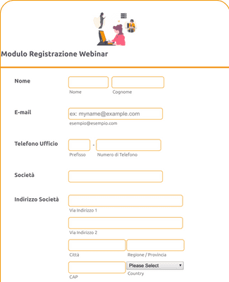 Form Templates: Modulo Registrazione Webinar