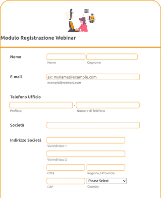 Form Templates: Modulo Registrazione Webinar