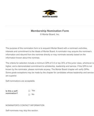 Membership Nomination Form