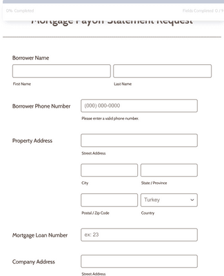 Form Templates: Mortgage Payoff Statement Request Form