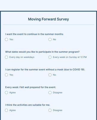 Moving Forward Survey