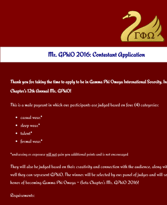 Contestant Application Form Template | Jotform