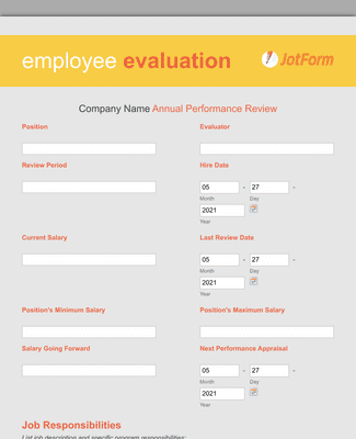 Form Templates: Multi Page Employee Evaluation Form