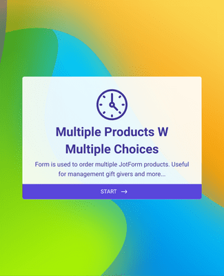 Form Templates: Multiple Products Order Form