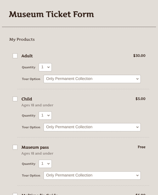 Form Templates: Museum Ticket Form