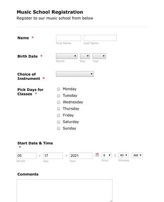 Record Label & Related Services Form Template | Jotform