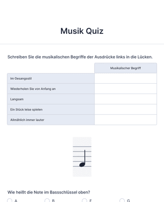 Form Templates: Musik Quiz