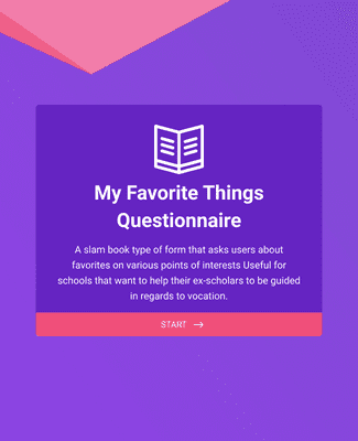 Form Templates: My Favorite Things Questionnaire