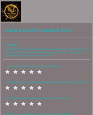Nakias Empire feedback form