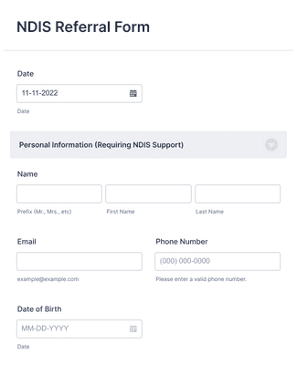 NDIS Referral Form Template | Jotform