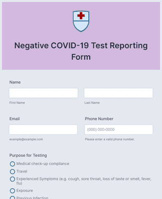 COVID-19 RT-PCR Request Form Template | Jotform