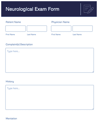 Neurological Exam Form Template | Jotform