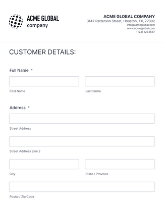 New Customer Registration Form