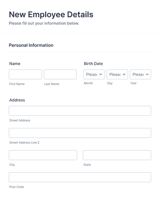 Template new-employee-details-form