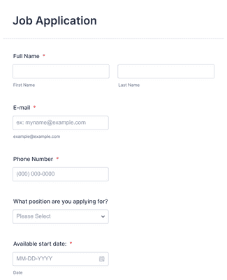 Landscaping Job Application Form Template | JotForm