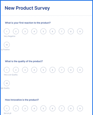 Form Templates: New Product Survey