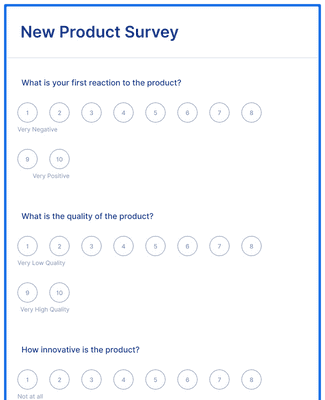 Form Templates: New Product Survey