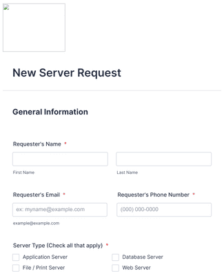New Server Request Form Template | JotForm