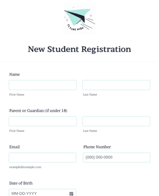 Form Templates: New Student Form