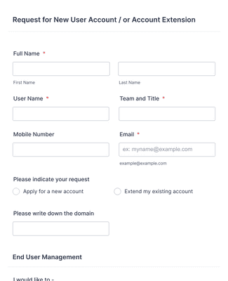 New User Request Form